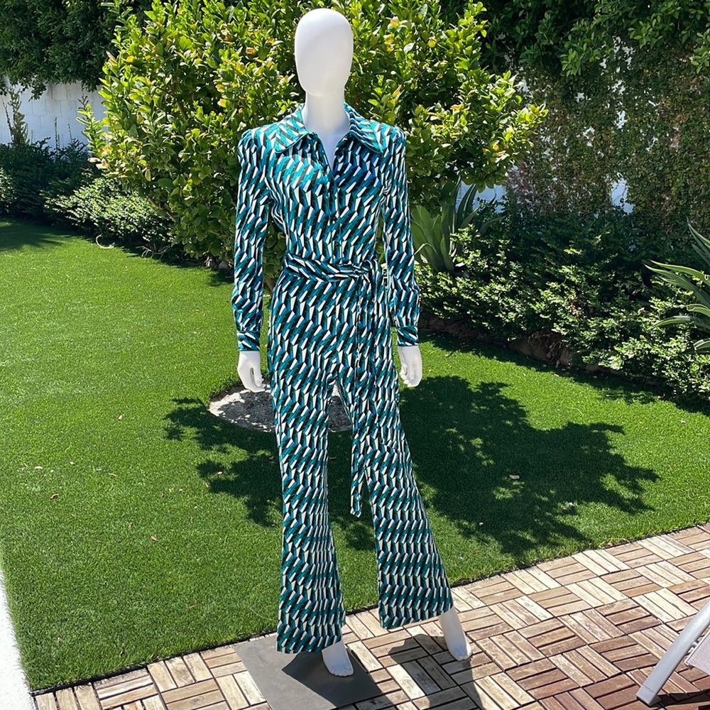 Diane Von Furstenberg Milly Jumpsuit | ZigZag | Emerald